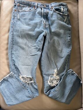 Levi’s Wedgie Premium Distressed Light Blue Jeans - Big E Vintage Inspired